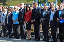 12. 9. 2015, Tolmin – Predsednik Pahor in gospa Pear na proslavi "Primorska. Puntarska. Tolmin 2015." (STA/Stanko Gruden)